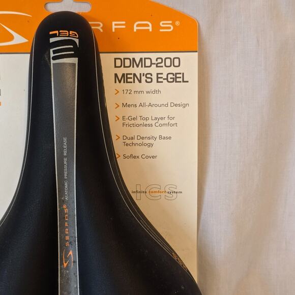 Serfas Men's E-Gel Bike Seat DDMD-200 Hybrid Suspension System 11" x 7" - Picture 4 of 15